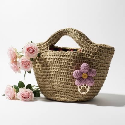 ZD Bucket Bag in Beige Raffia