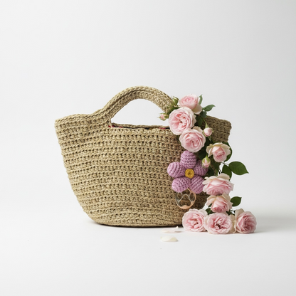 ZD Bucket Bag in Beige Raffia