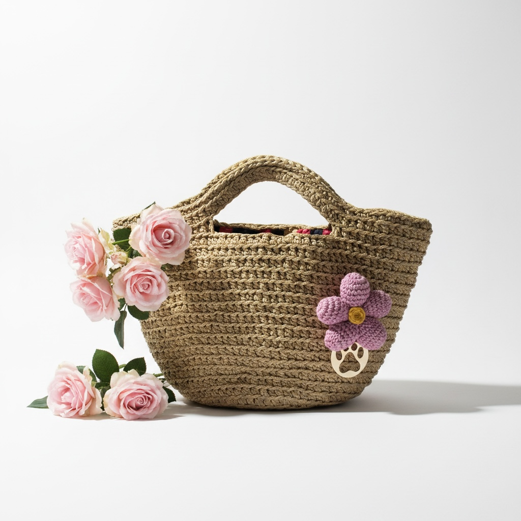 ZD Bucket Bag in Beige Raffia
