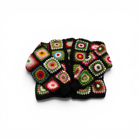 ZD Granny Square Sweater-Handcrafted Multicolor with Black or White Join