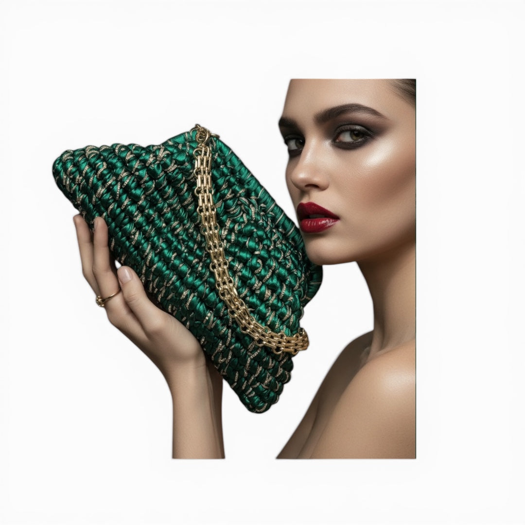ZD Small Razzle Dazzle Emerald Green with Gold cord