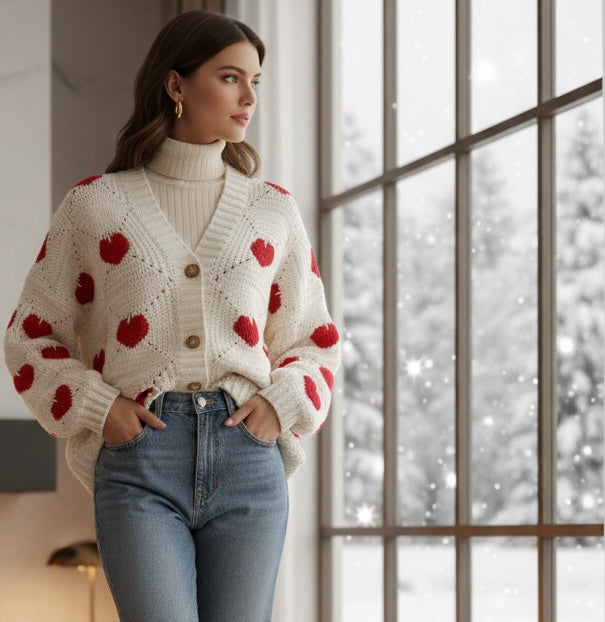 The ZD Heart Crochet Granny Square Cardigan