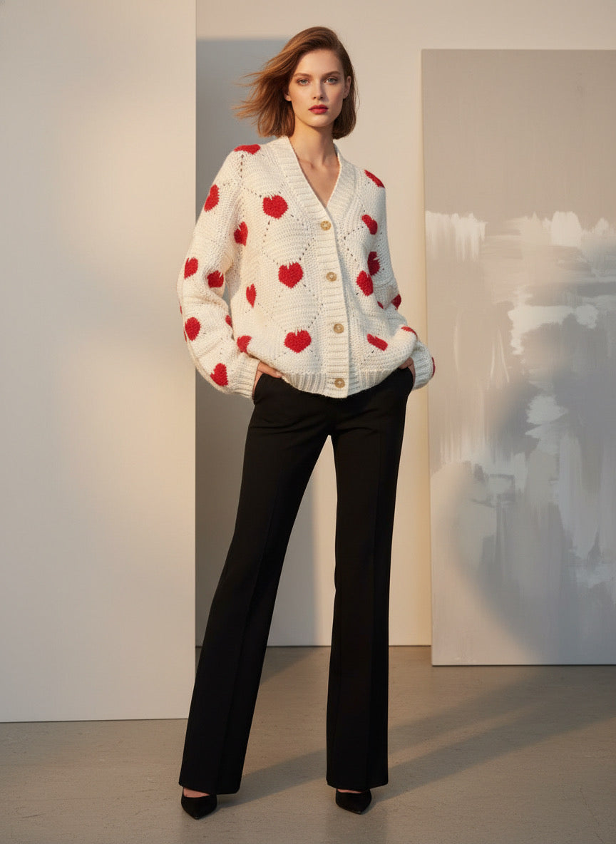 The ZD Heart Crochet Granny Square Cardigan