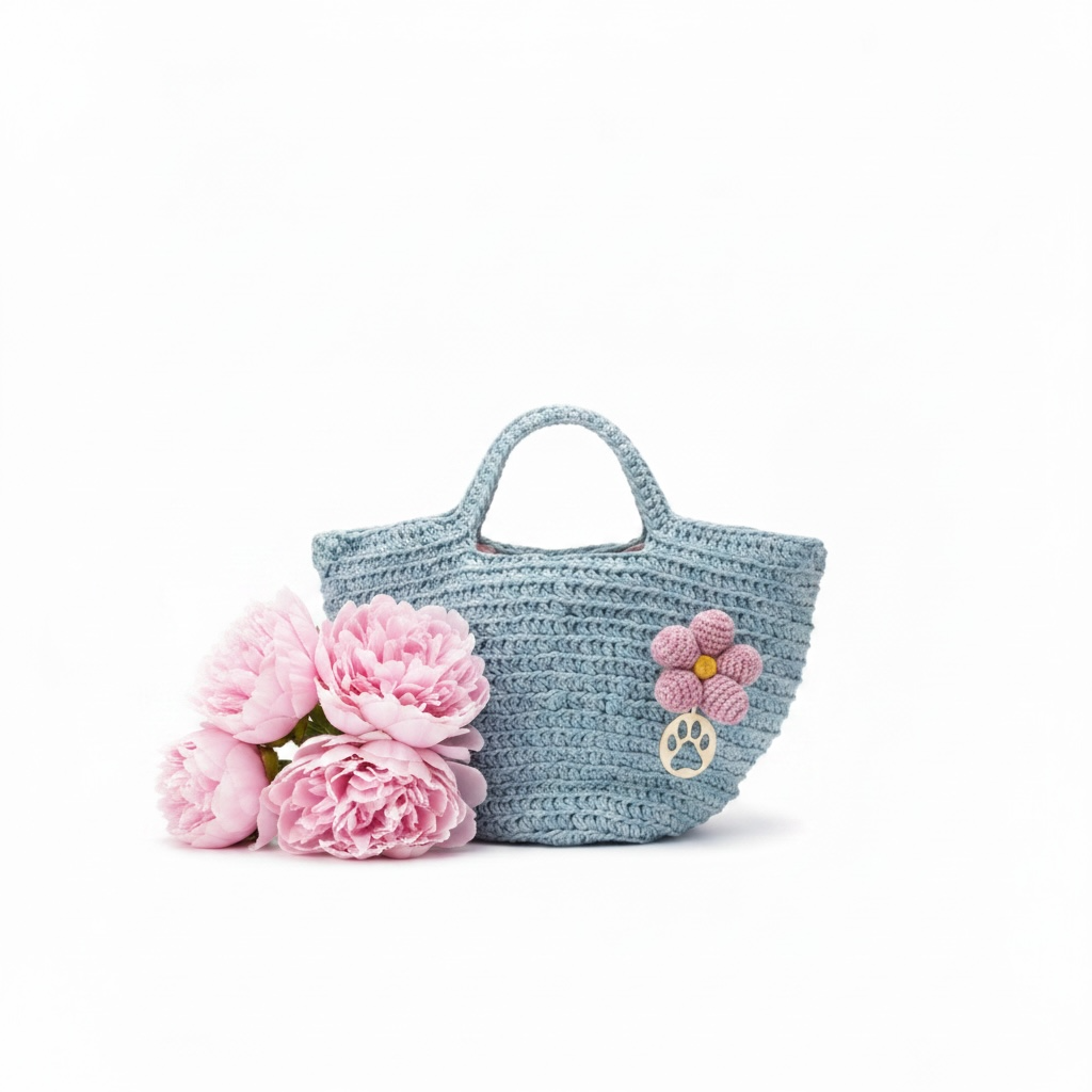 ZD Bucket Bag in Ice Blue Raffia