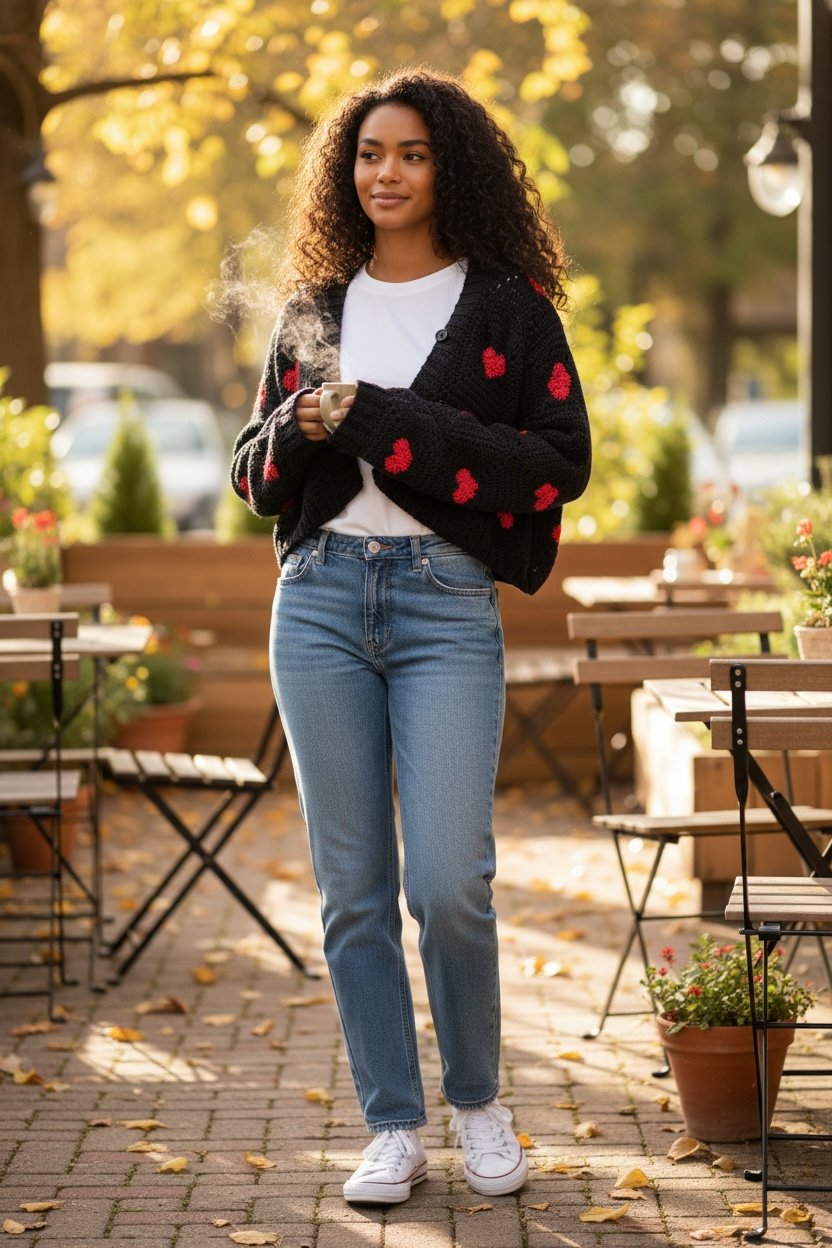 The ZD Heart Crochet Granny Square Cardigan