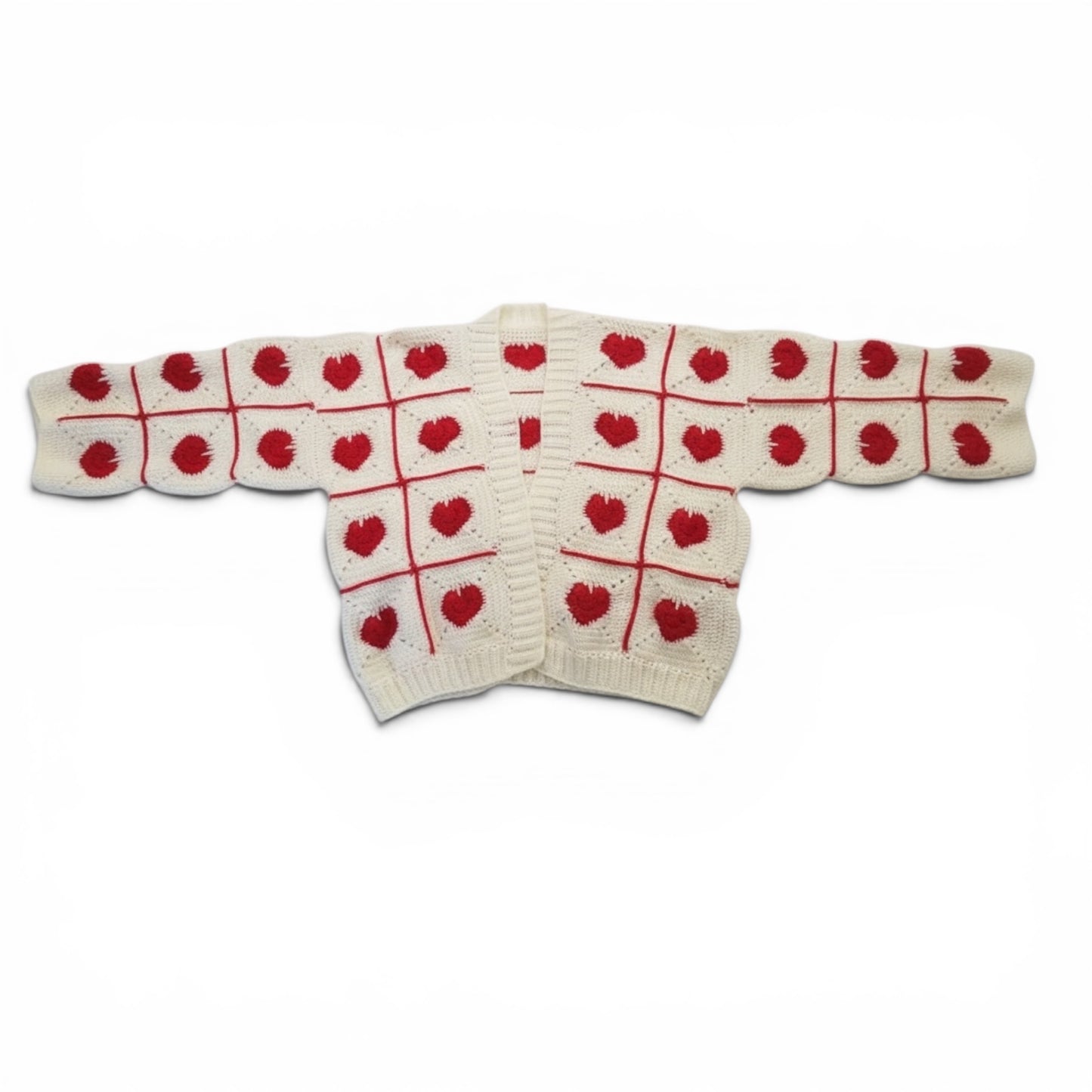 The ZD Heart Crochet Granny Square Cardigan
