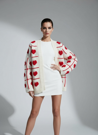 The ZD Heart Crochet Granny Square Cardigan