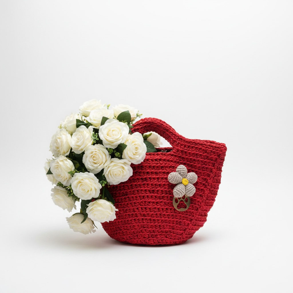 ZD Bucket Bag in Red Raffia