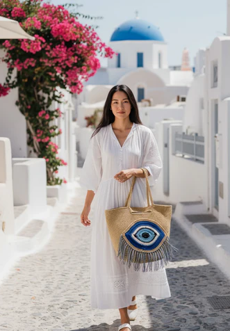 ZD Evil Eye Tote Beige