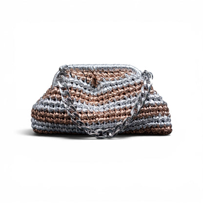 ZD Small Razzle Dazzle Clutch in Bronze & Silver-Double Tone