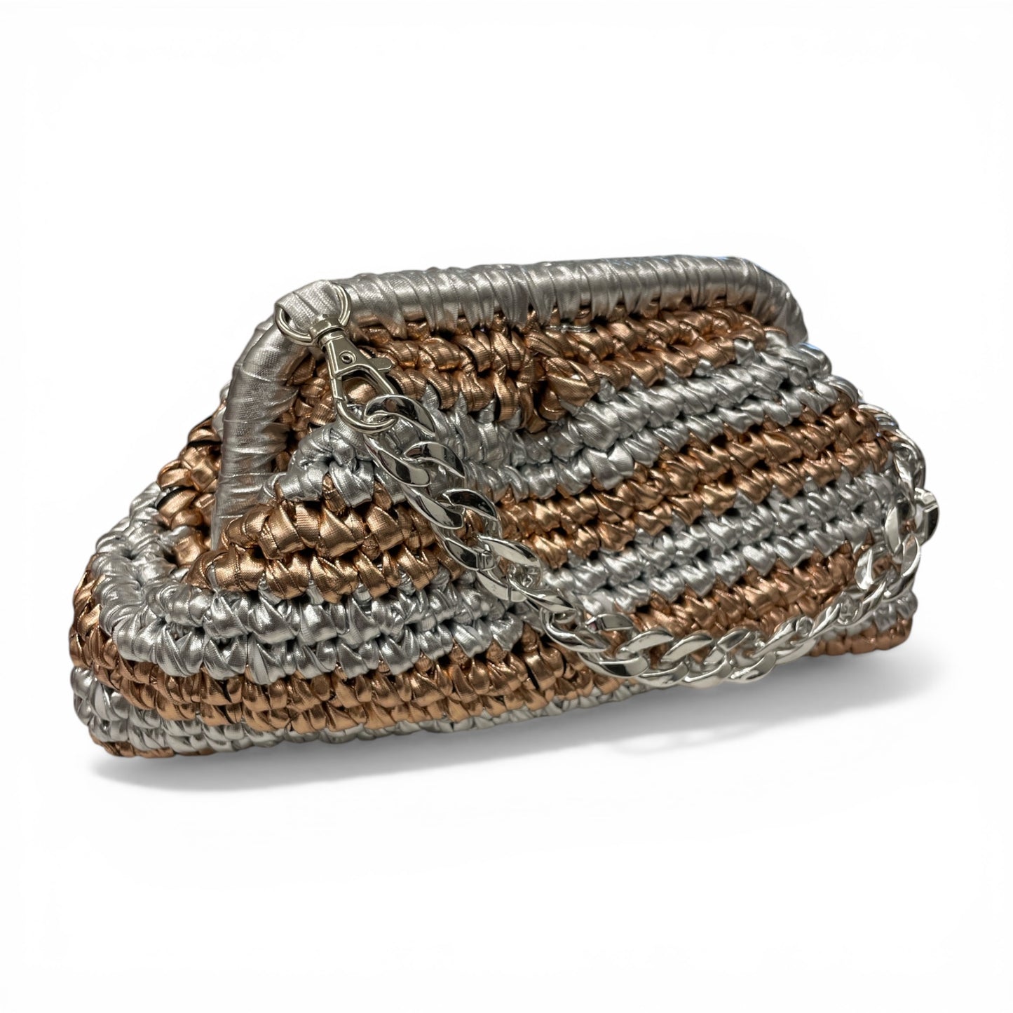 ZD Small Razzle Dazzle Clutch in Bronze & Silver-Double Tone