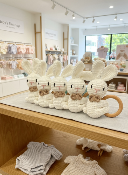 ZD Crochet Rattle Bunny -Handmade with love