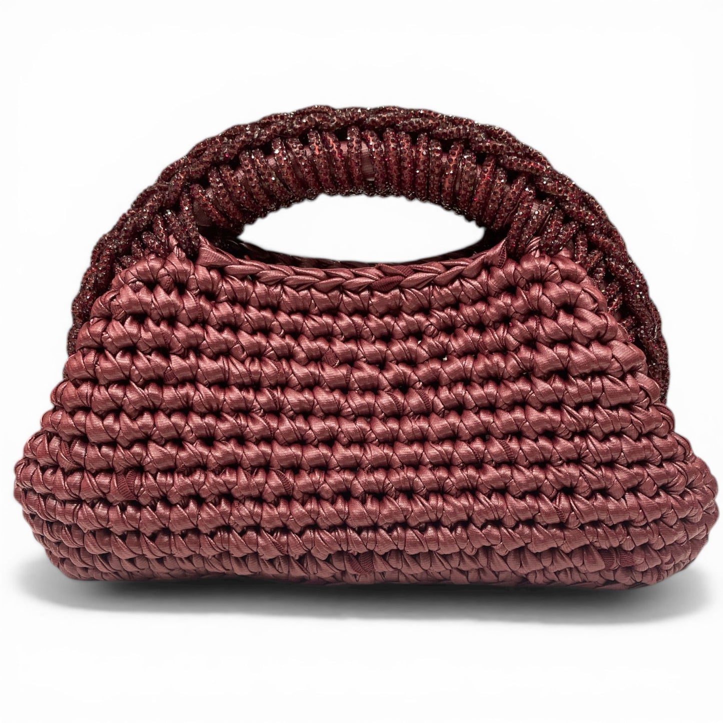 ZD Raseel Plum  Clutch With Plum Rhinestone