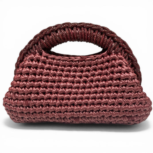 ZD Raseel Plum  Clutch With Plum Rhinestone