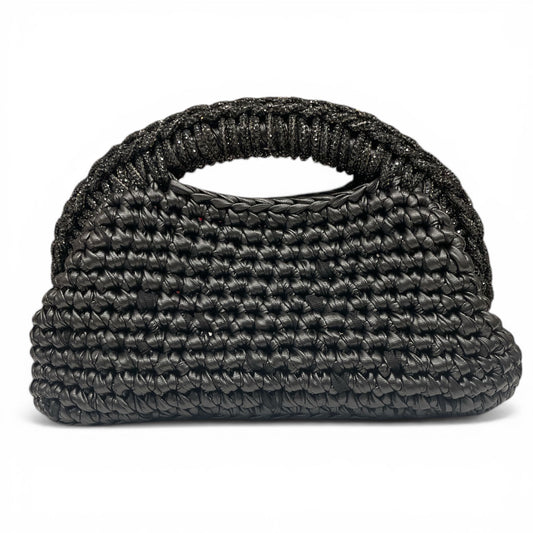 ZD Raseel Black Clutch With Black Rhinestone