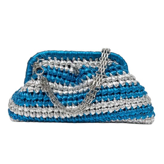 ZD Small Razzle Dazzle Clutch in Electrifying Blue & Silver-Double Tone