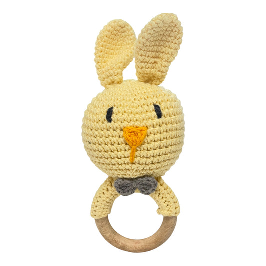 ZD Crochet Yellow Bunny Rattle-Handmade with love