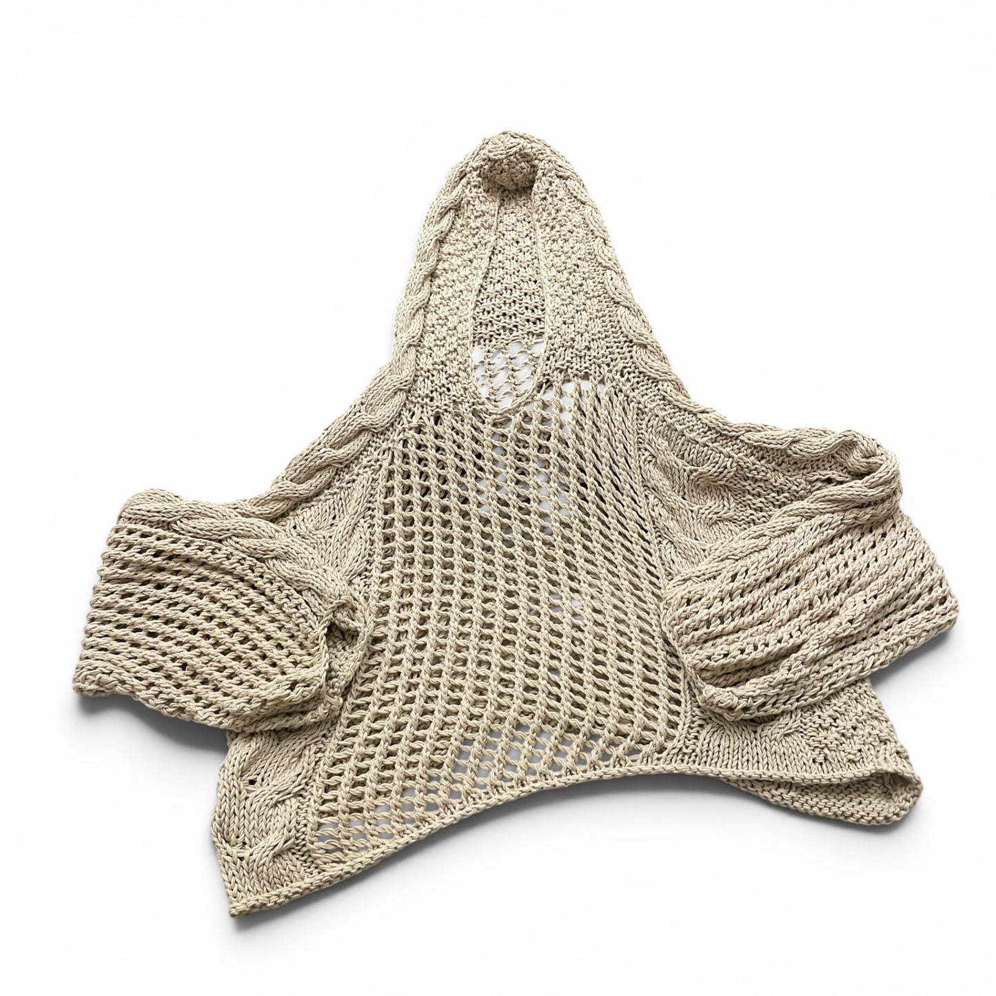 The ZD Cotton Knit Beige Hoodie