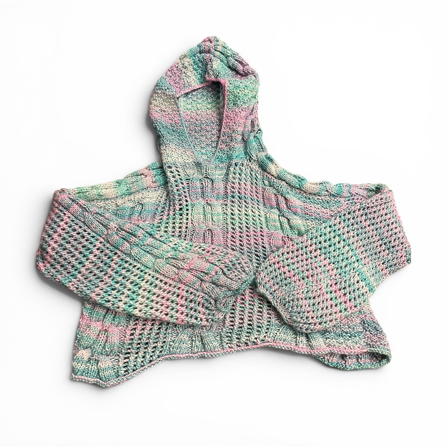 The ZD Crop Hoodie in Pink & Blue