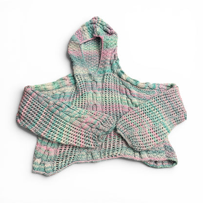 The ZD Crop Hoodie in Pink & Blue