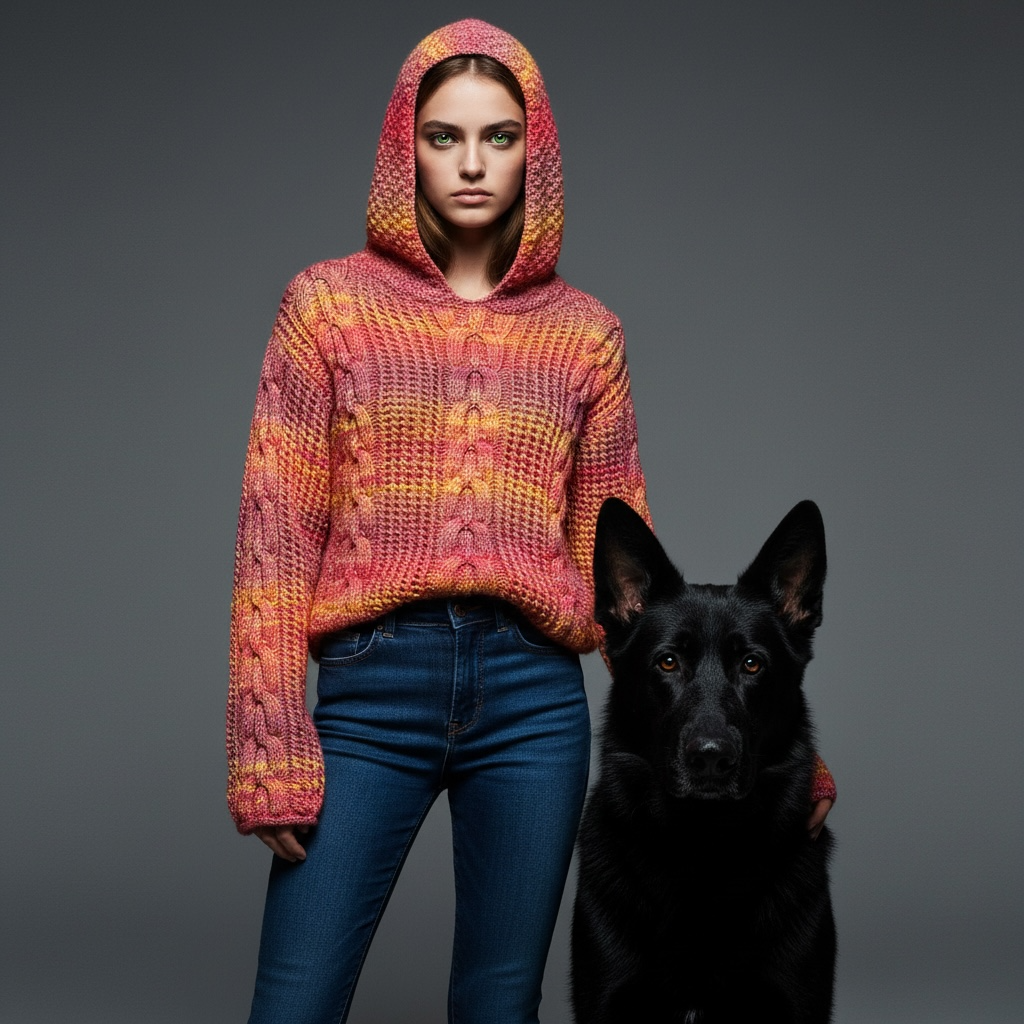 The ZD Orange Hand Knit Hoodie