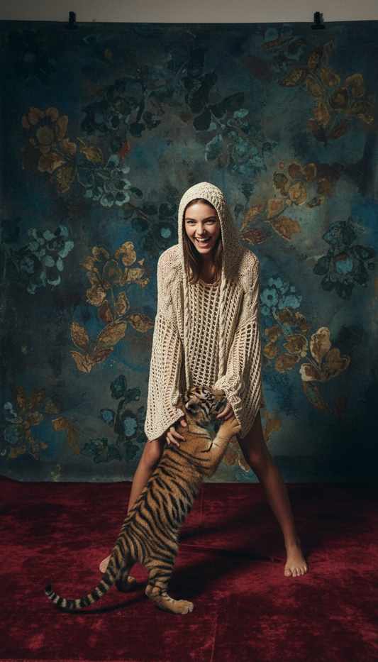 The ZD Cotton Knit Beige Hoodie